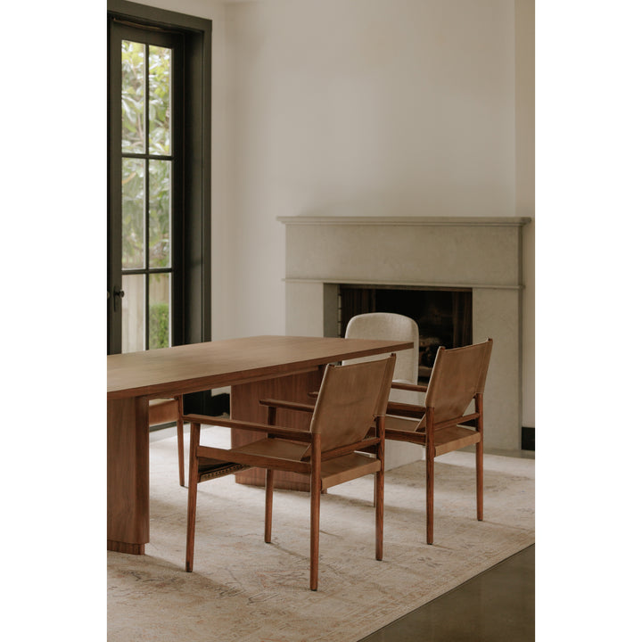 Sleek Modern Sling Chair - High-Quality Top-Grain Buffalo Leather & Sturdy Wood Frame