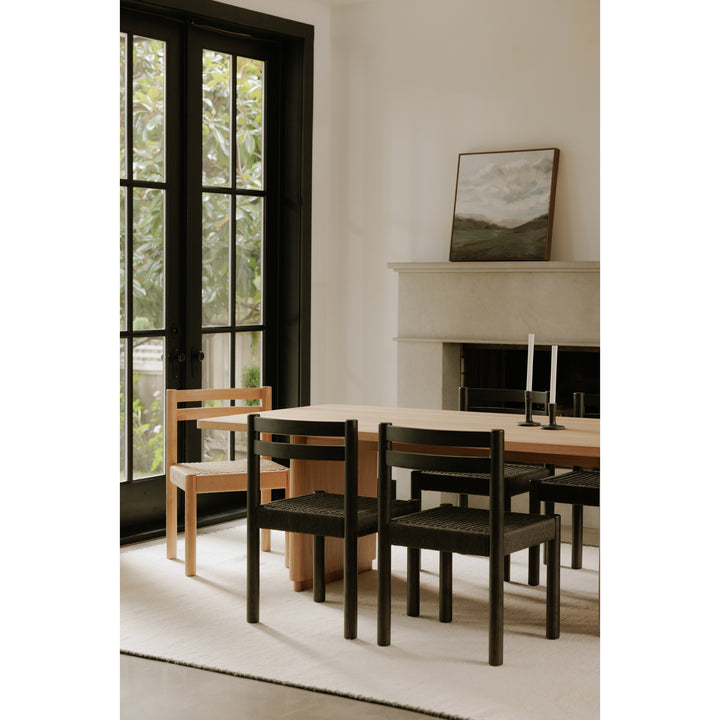 Elegant Oak-Framed Dining Chairs Duo