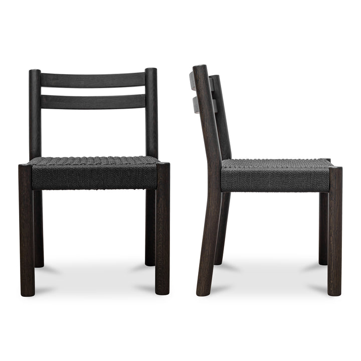 Elegant Oak-Framed Dining Chairs Duo