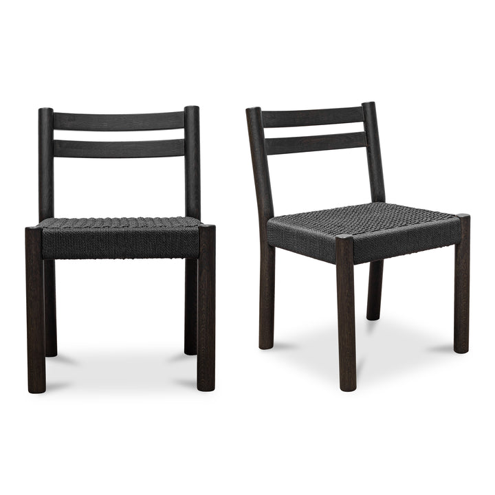 Elegant Oak-Framed Dining Chairs Duo