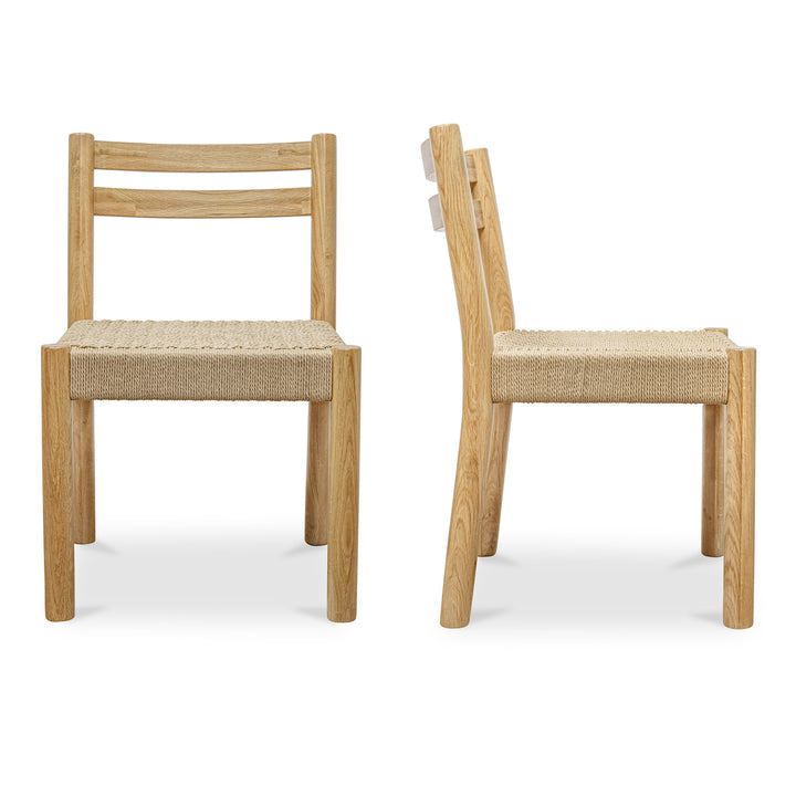 Elegant Oak-Framed Dining Chairs Duo
