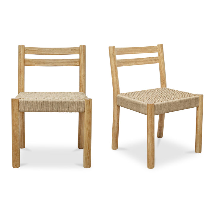 Elegant Oak-Framed Dining Chairs Duo