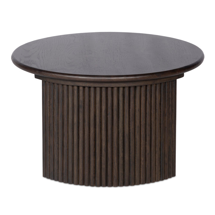 Circular Nesting Oak Coffee Table Duo