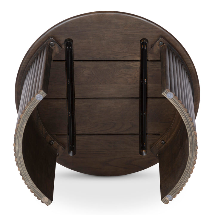 Circular Nesting Oak Coffee Table Duo