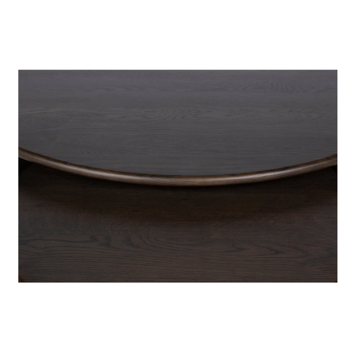 Circular Nesting Oak Coffee Table Duo
