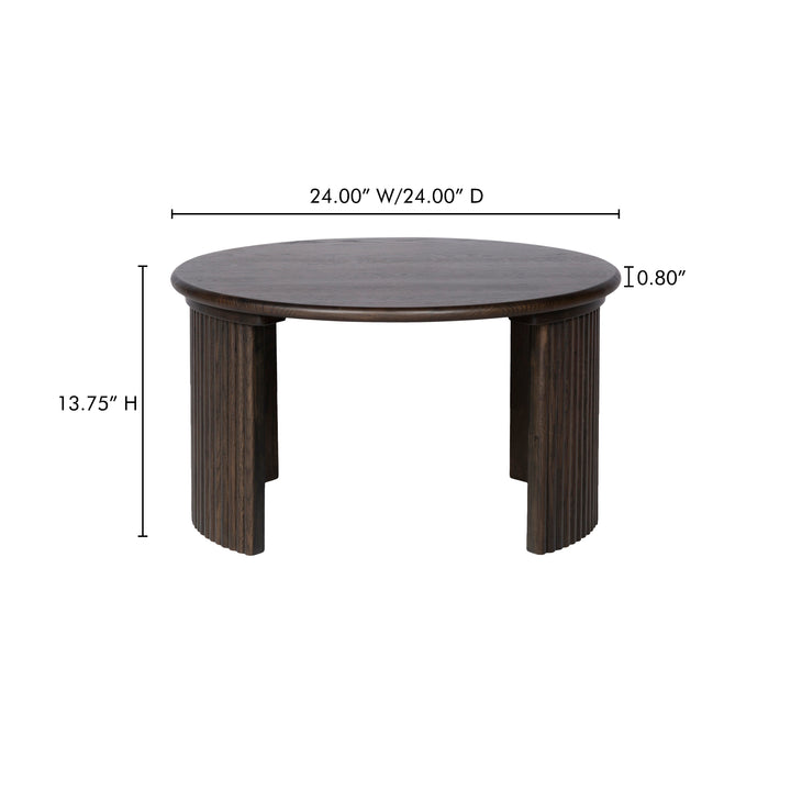 Circular Nesting Oak Coffee Table Duo