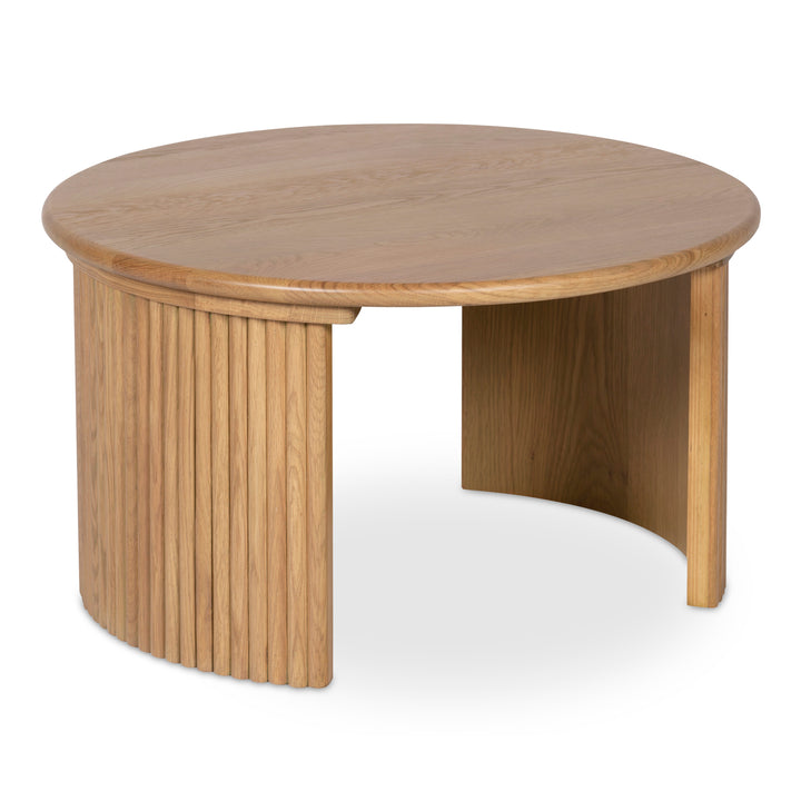 Circular Nesting Oak Coffee Table Duo