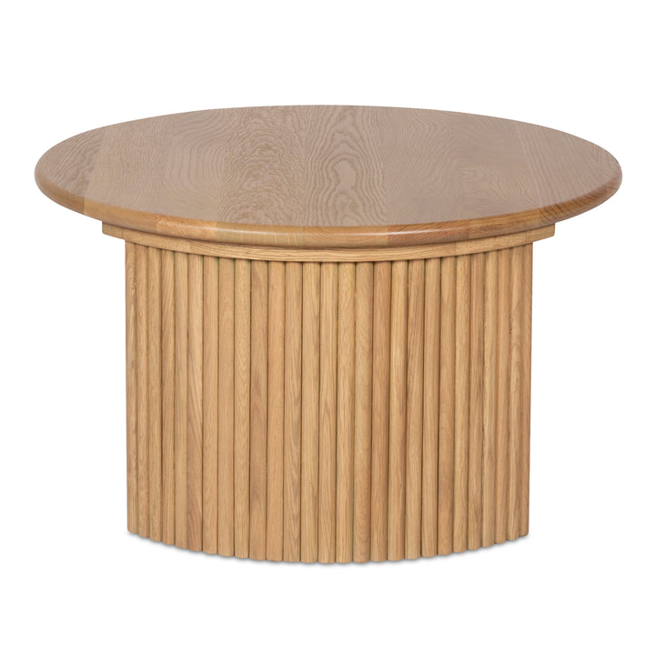 Circular Nesting Oak Coffee Table Duo