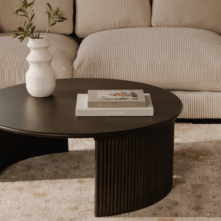 Circle Nesting Oak Coffee Table Set