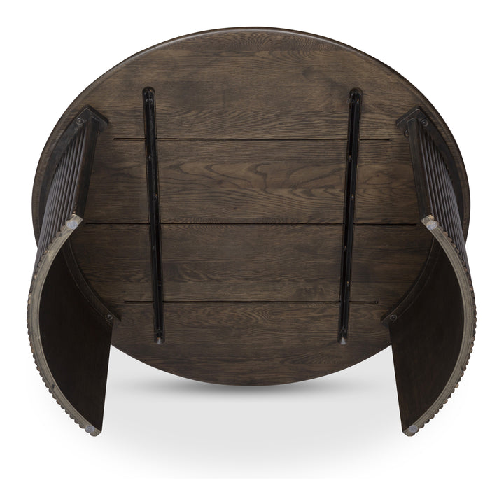 Circle Nesting Oak Coffee Table Set