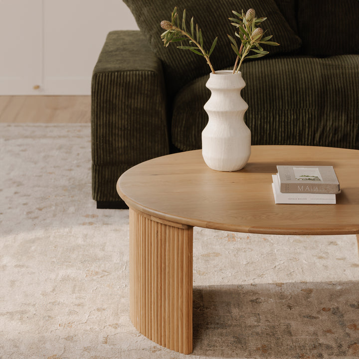Circle Nesting Oak Coffee Table Set
