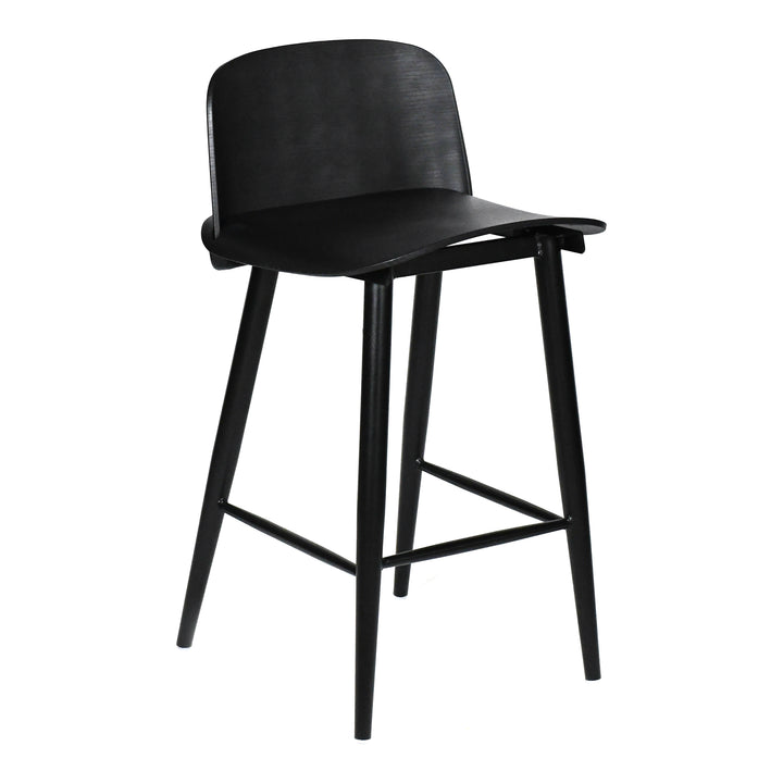 Modern Dual Bar Stools - Tapered Legs with Footrest