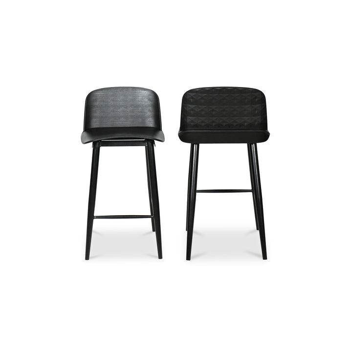 Modern Dual Bar Stools - Tapered Legs with Footrest