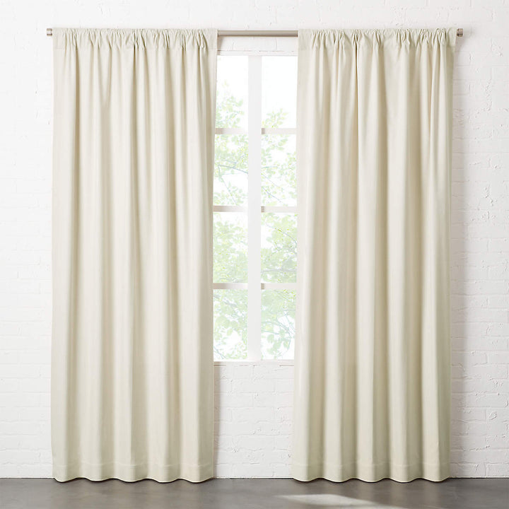 NATURAL TAN COTTON BASKETWEAVE WINDOW CURTAIN PANEL 48"X120"