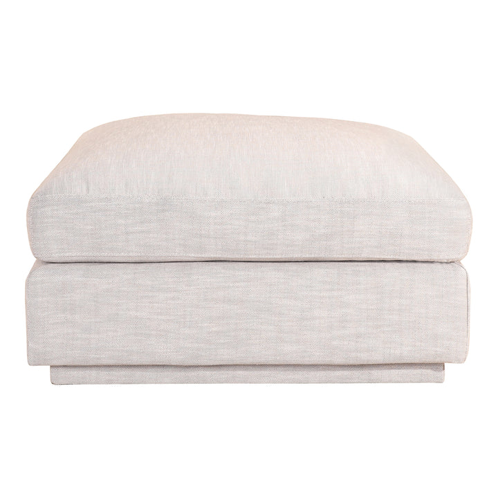 Coastal Charm Ottoman: Modern Linen Coffee Table