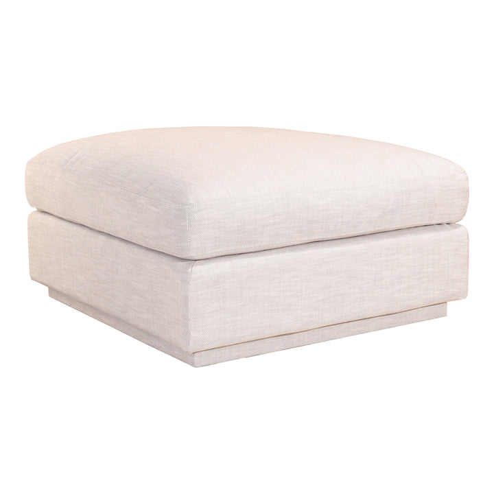 Coastal Charm Ottoman: Modern Linen Coffee Table