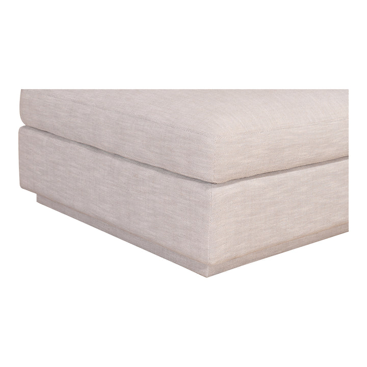 Coastal Charm Ottoman: Modern Linen Coffee Table