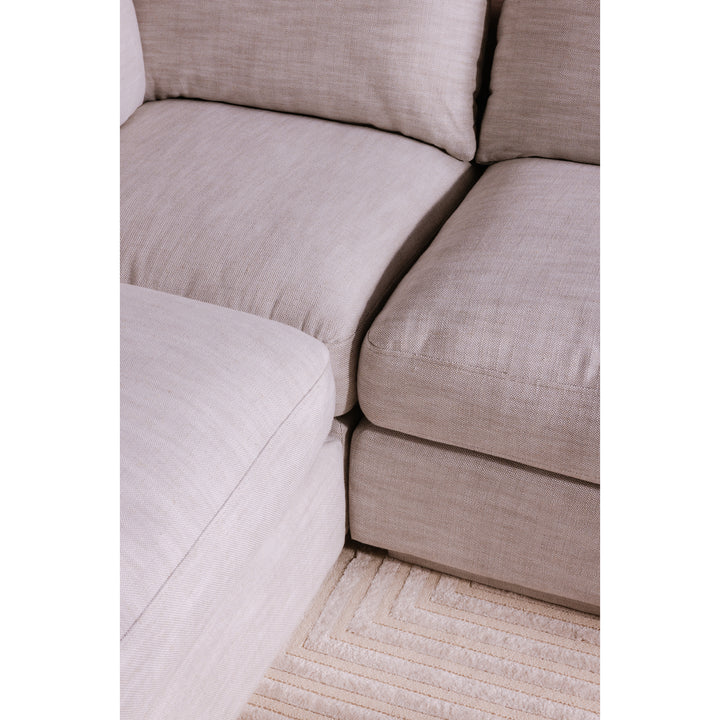 Coastal Charm Ottoman: Modern Linen Coffee Table