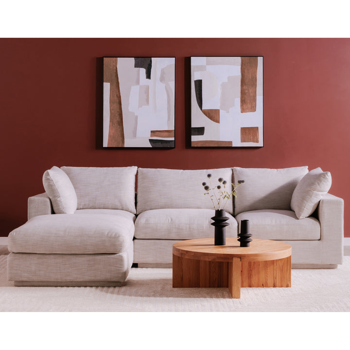 Coastal Charm Ottoman: Modern Linen Coffee Table