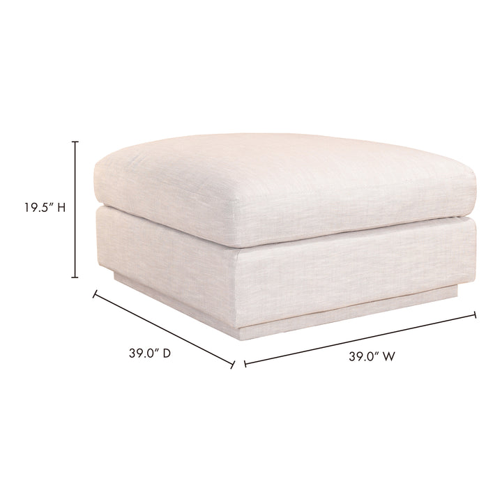 Coastal Charm Ottoman: Modern Linen Coffee Table