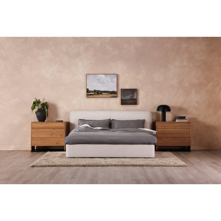 Dreamy Pinewood Linen Blend Bed