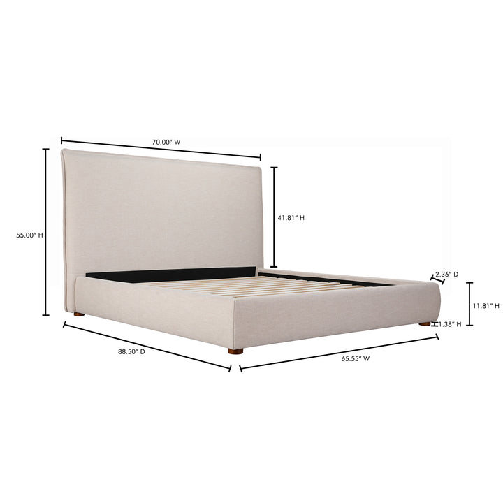 Tranquil Rest Linen Blend Tall Headboard Bed