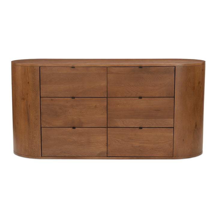 Sleek Oak Minimalist 6-Drawer Dresser