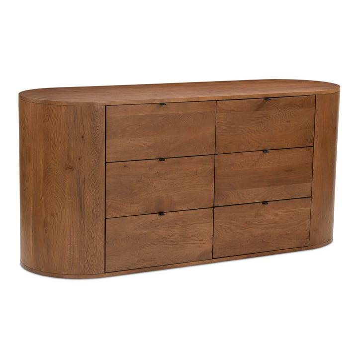 Sleek Oak Minimalist 6-Drawer Dresser