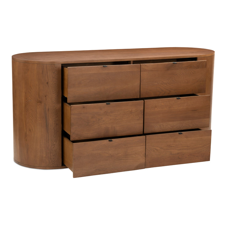Sleek Oak Minimalist 6-Drawer Dresser