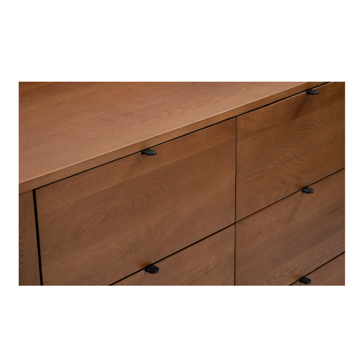 Sleek Oak Minimalist 6-Drawer Dresser