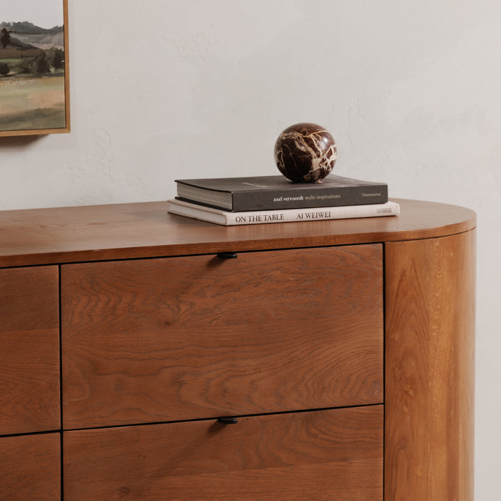 Sleek Oak Minimalist 6-Drawer Dresser
