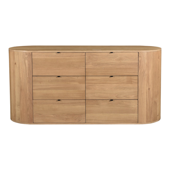 Sleek Oak Minimalist 6-Drawer Dresser
