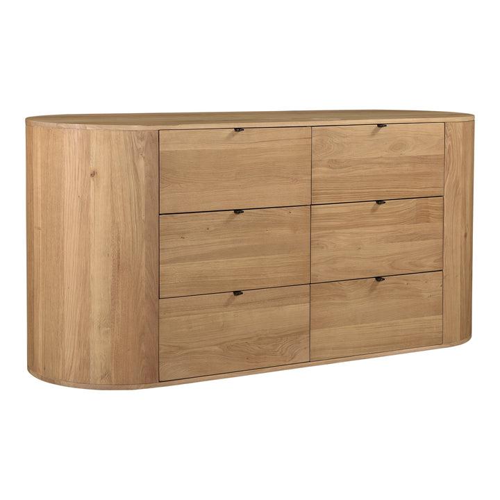 Sleek Oak Minimalist 6-Drawer Dresser