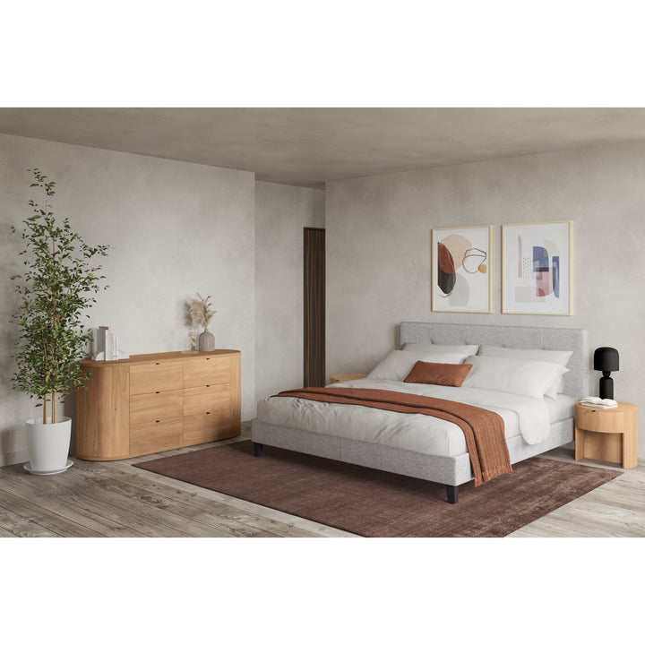 Sleek Oak Minimalist 6-Drawer Dresser