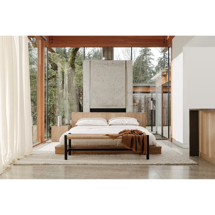 Rustic Solid Oak Expansive Headboard Bed