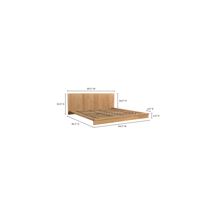 Rustic Solid Oak Expansive Headboard Bed