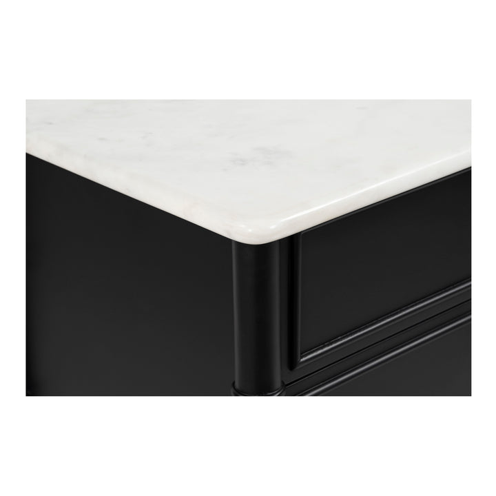 Provence-Inspired Marble Top Nightstand