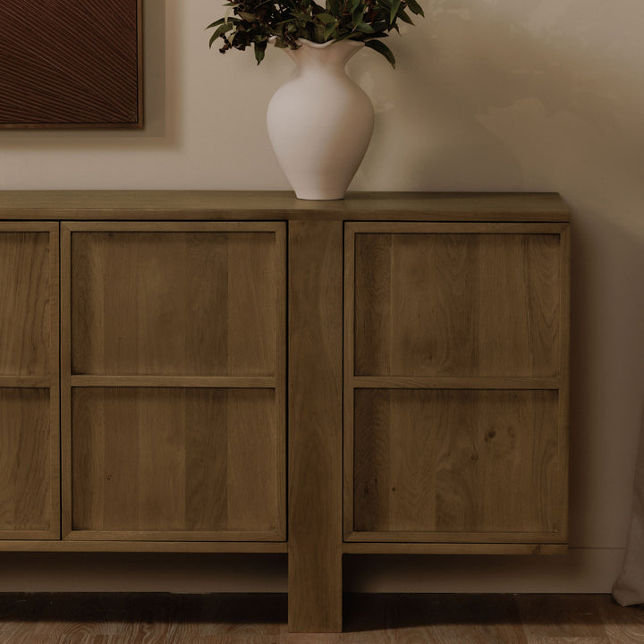 Modern Tansu-Inspired Oak Sideboard
