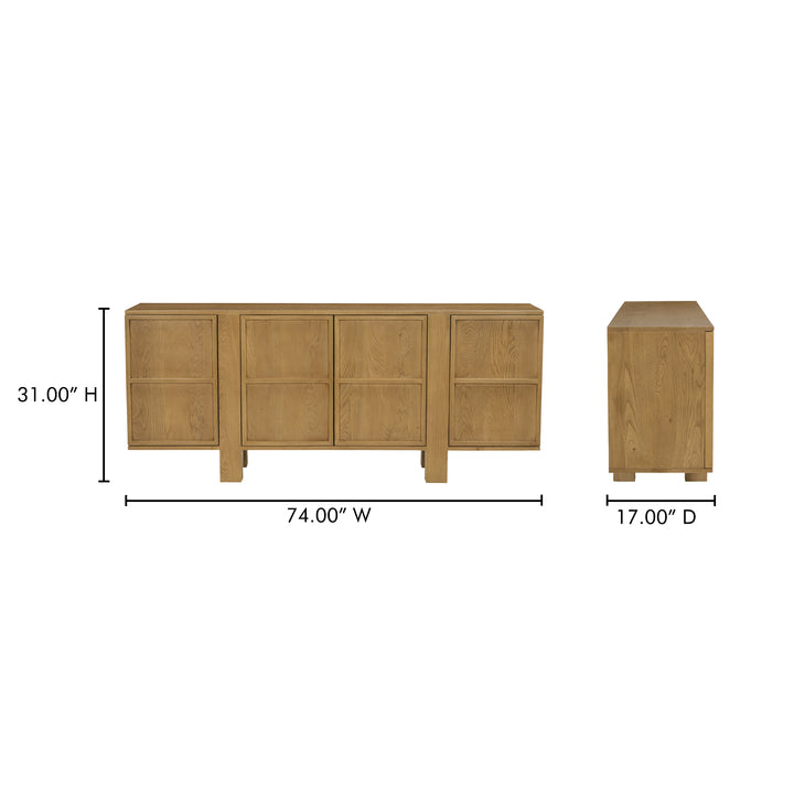 Modern Tansu-Inspired Oak Sideboard
