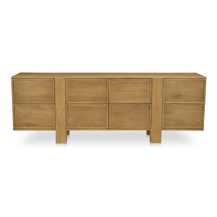 Modern Minimalist Tansu-Inspired 8-Drawer Oak Dresser