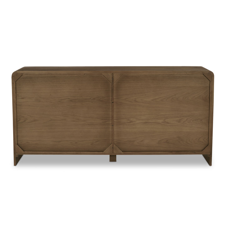 Waterfall Edge Timeless Oak Dresser with 7 Spacious Drawers