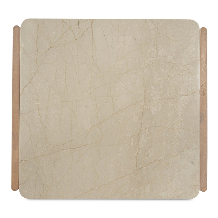 Modern Oak & Marble Curve Coffee Table