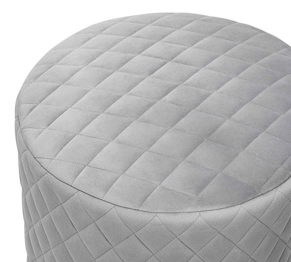 Riva Velvet Ottoman - Gray