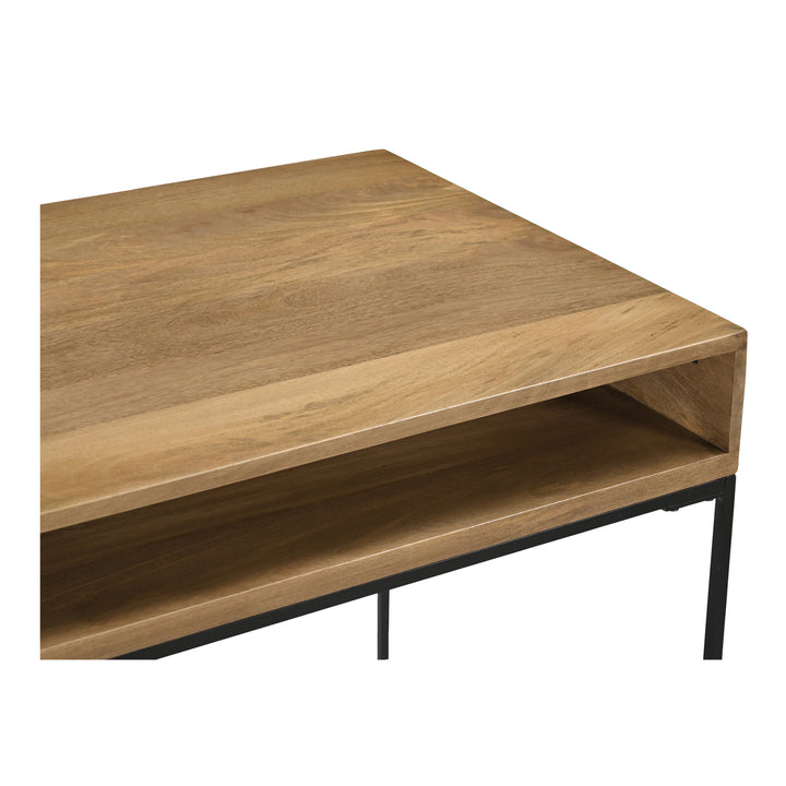 Streamlined Workspace Hub: Industrial-Chic Mango Wood Desk