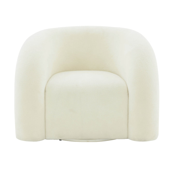 Pris Cream Vegan Shearling Swivel Chair