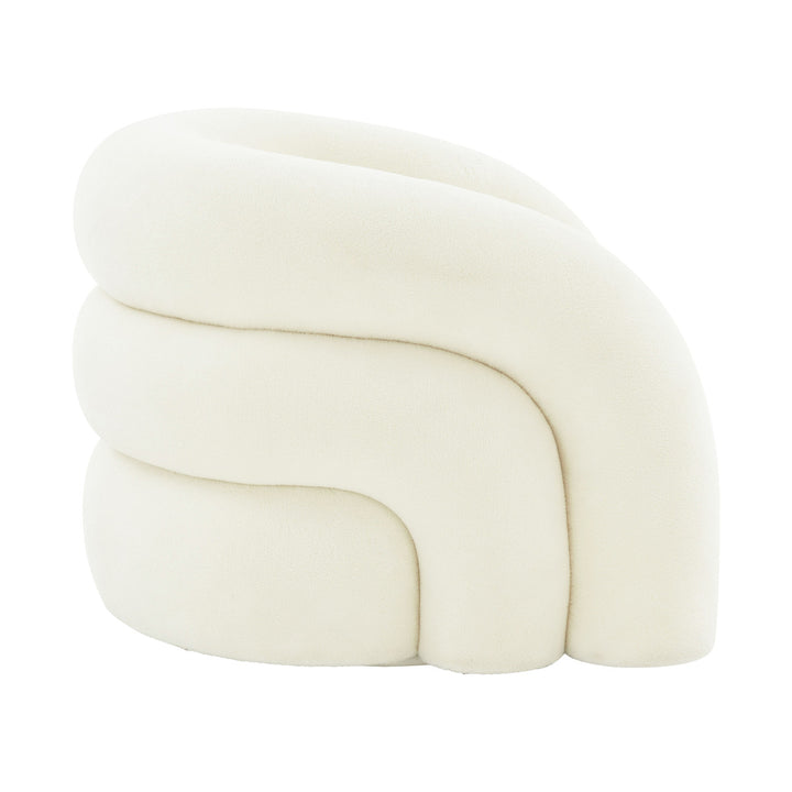 Pris Cream Vegan Shearling Swivel Chair