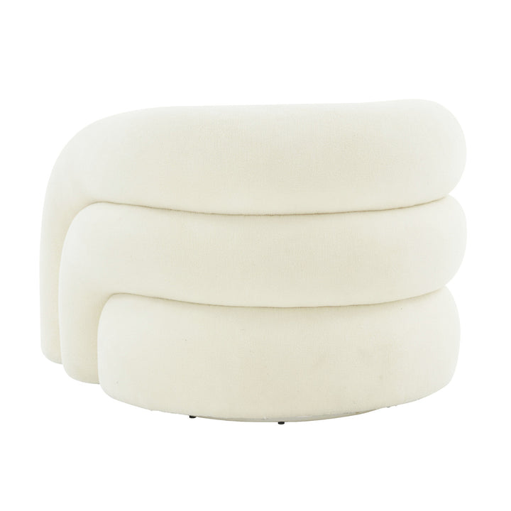 Pris Cream Vegan Shearling Swivel Chair
