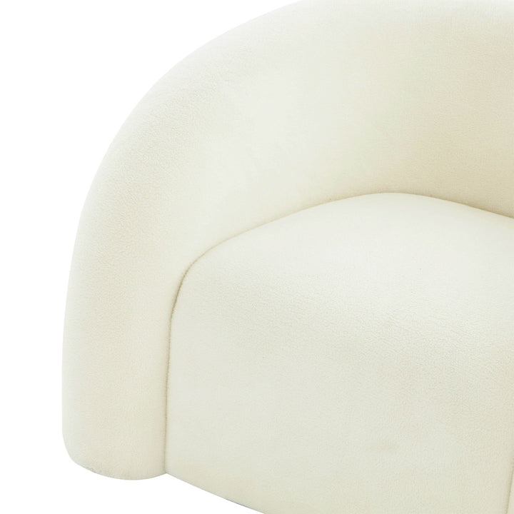 Pris Cream Vegan Shearling Swivel Chair