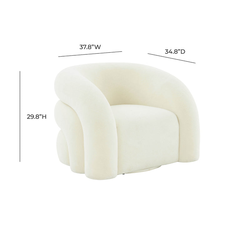 Pris Cream Vegan Shearling Swivel Chair