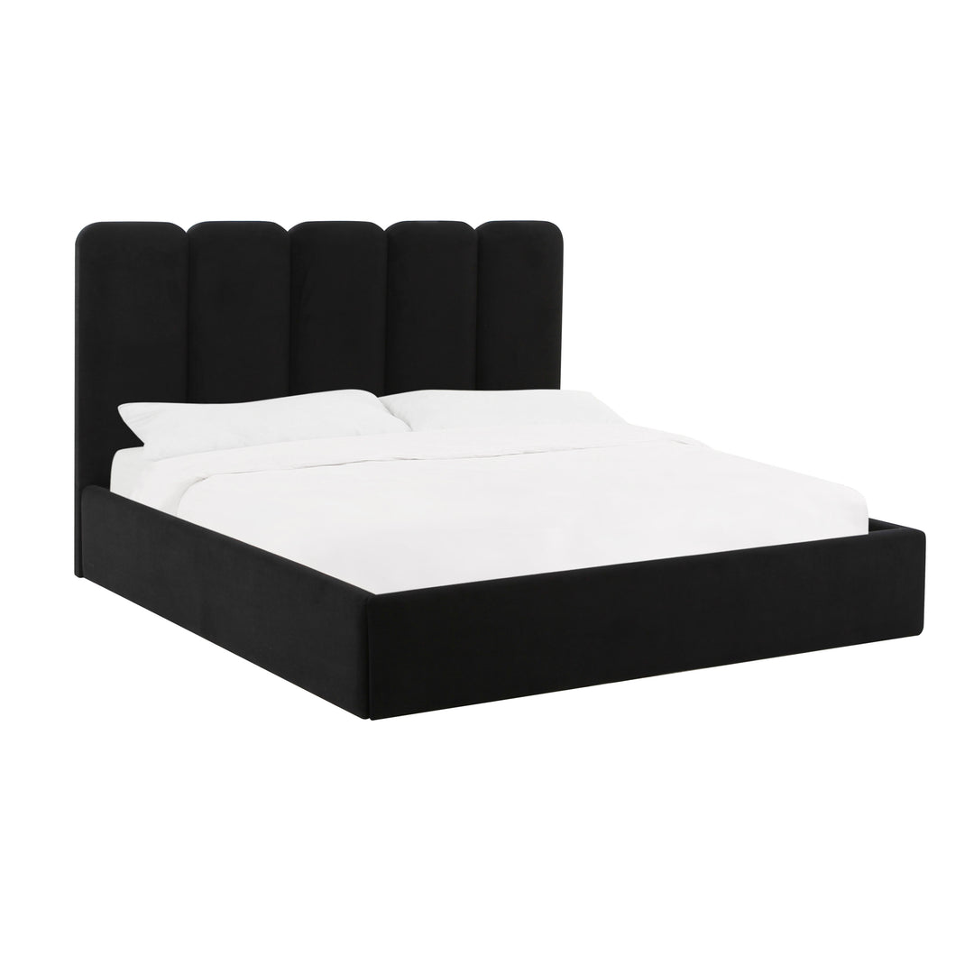 Alpani Black Velvet Bed - King